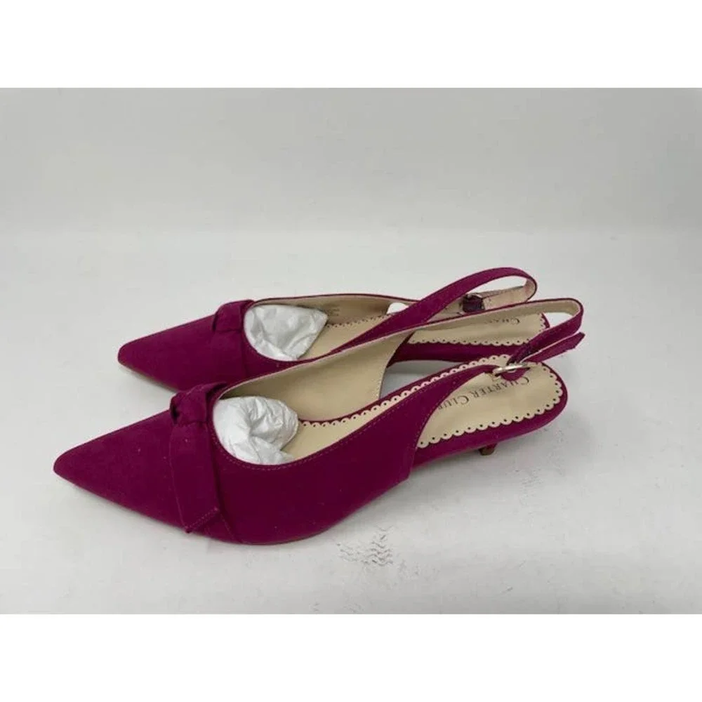 CHARTER CLUB Giavanna Slingback Pumps I’m faux suede berry size 7M NEW